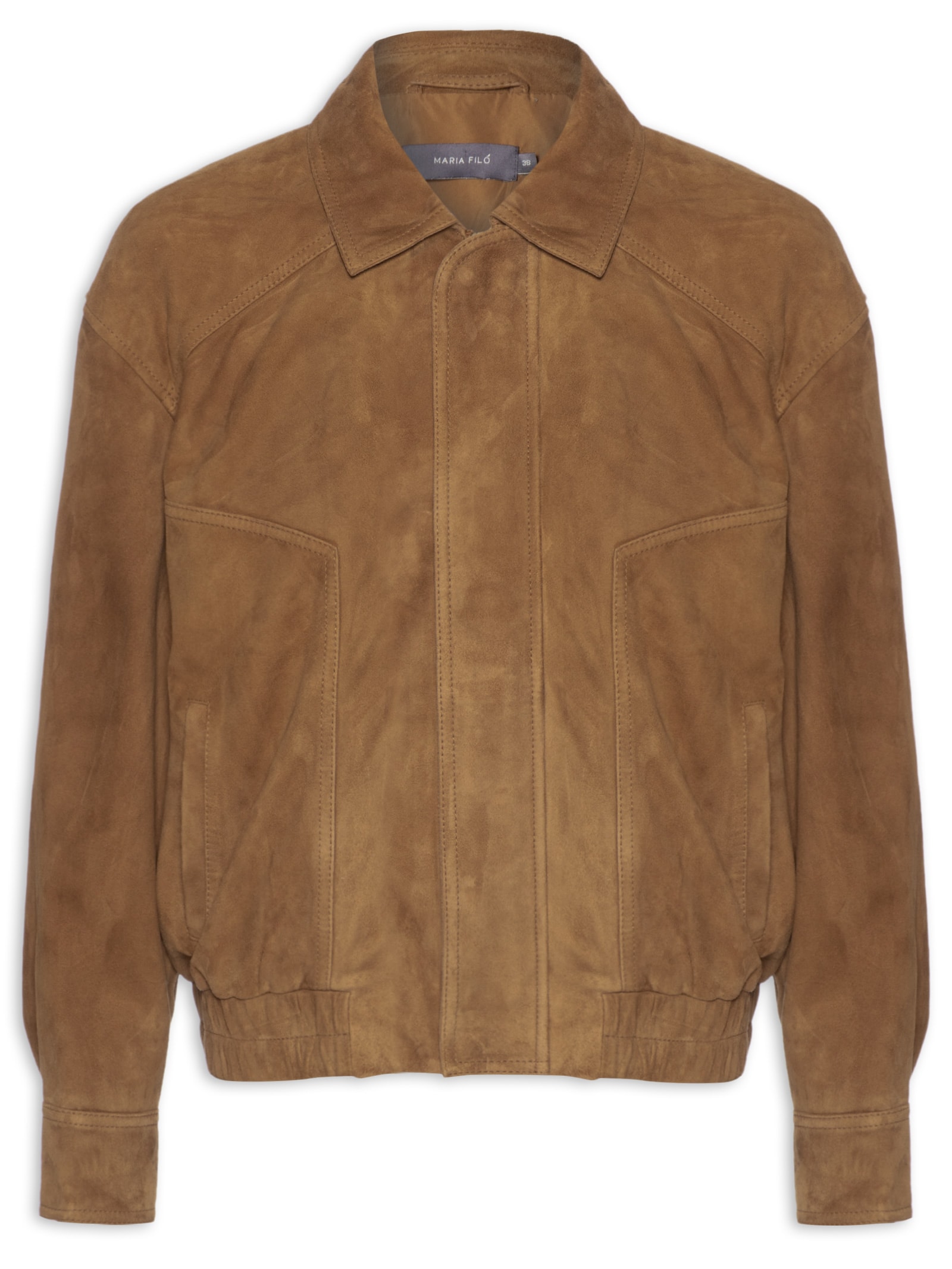 Jaqueta Feminina Bomber Chamois Marrom Maria Filó