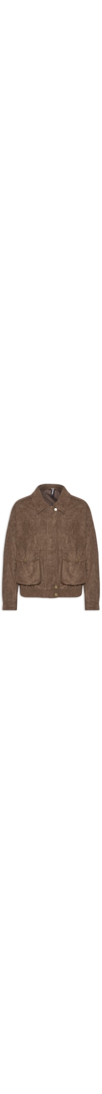 Jaqueta Feminina Bomber Com Bolso - Marrom