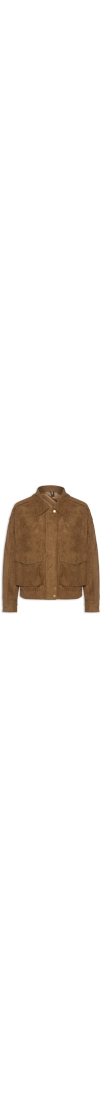 Jaqueta Feminina Bomber Com Bolso - Marrom