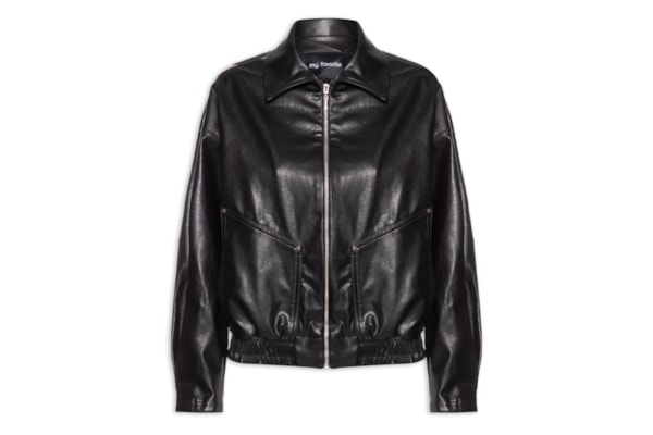 Jaqueta Feminina Bomber Com Bolso - Preto