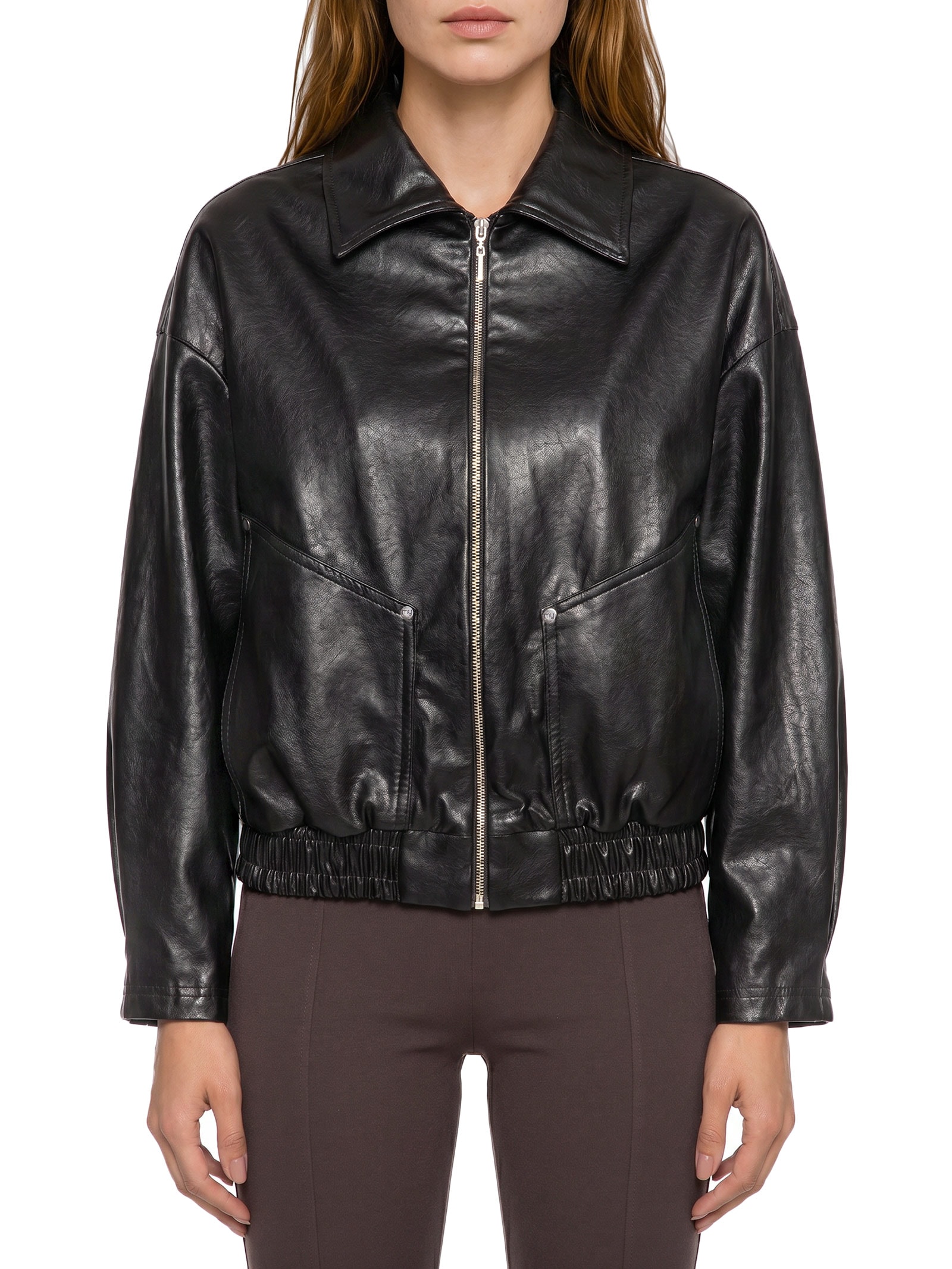 Jaqueta Feminina Bomber Com Bolso Preto My Favorite