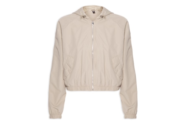 Jaqueta Feminina Bomber Com Capuz - Bege