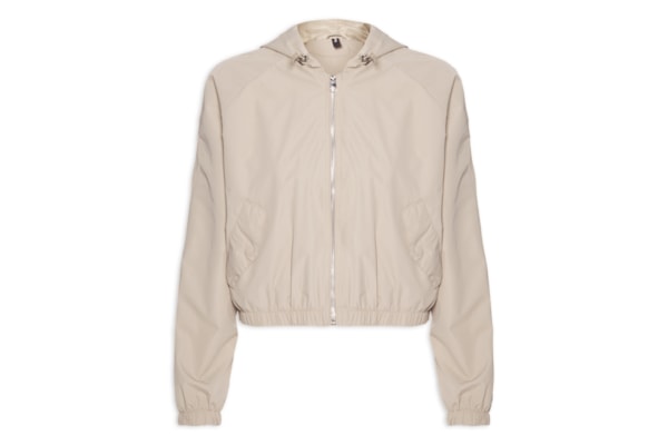 Jaqueta Feminina Bomber Com Capuz - Bege