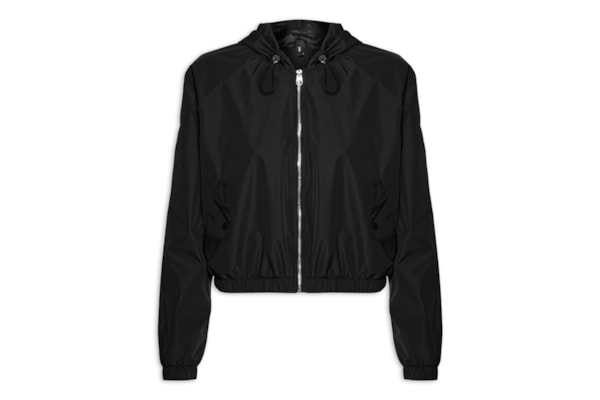 Jaqueta Feminina Bomber Com Capuz - Preto