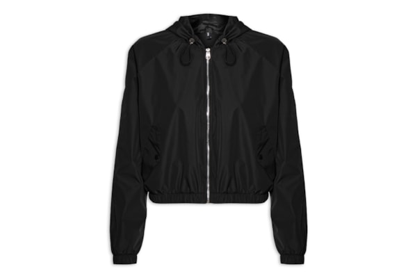 Jaqueta Feminina Bomber Com Capuz - Preto