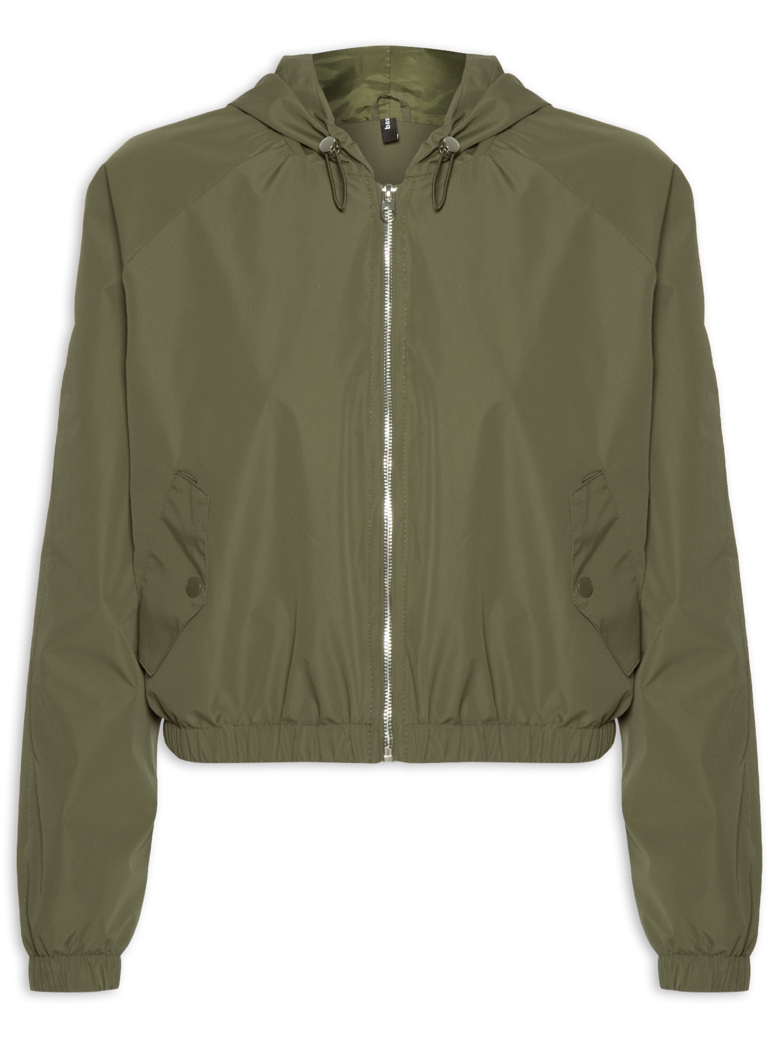 Jaqueta Feminina Bomber Com Capuz Verde Basiq
