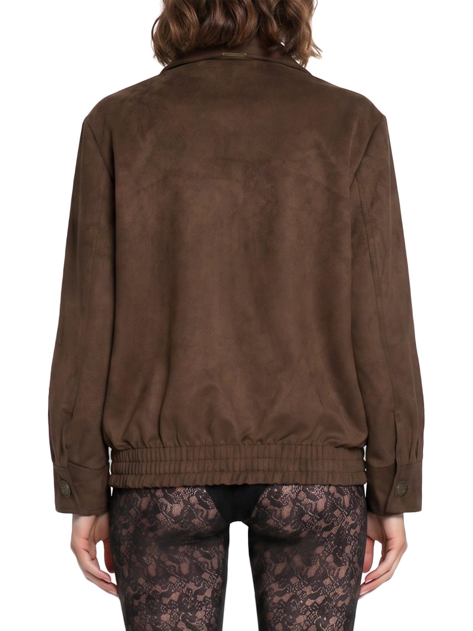 Jaqueta Feminina Bomber De Suede Marrom Lança Perfume