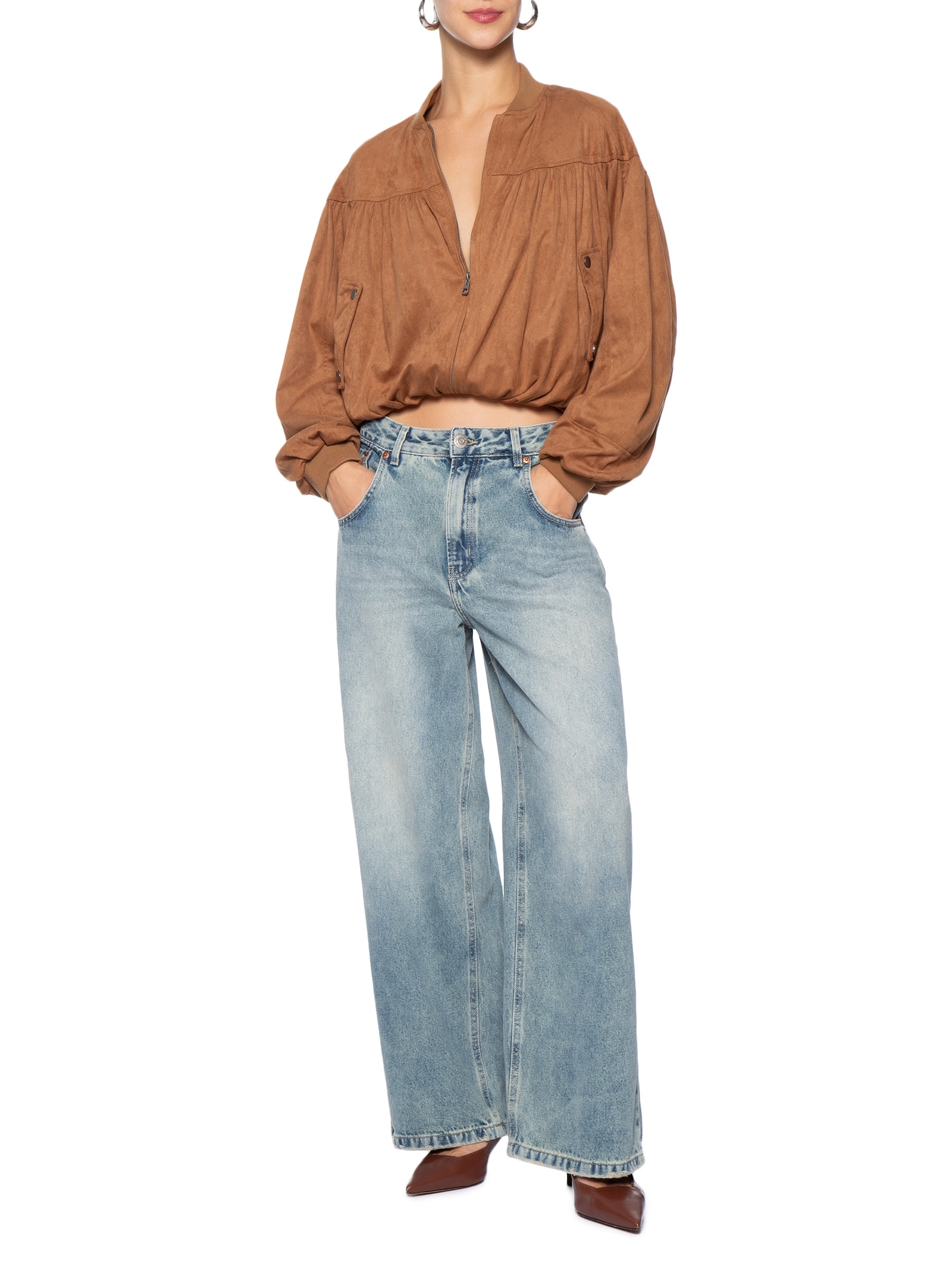 Jaqueta Feminina Bomber Marrom Market 33