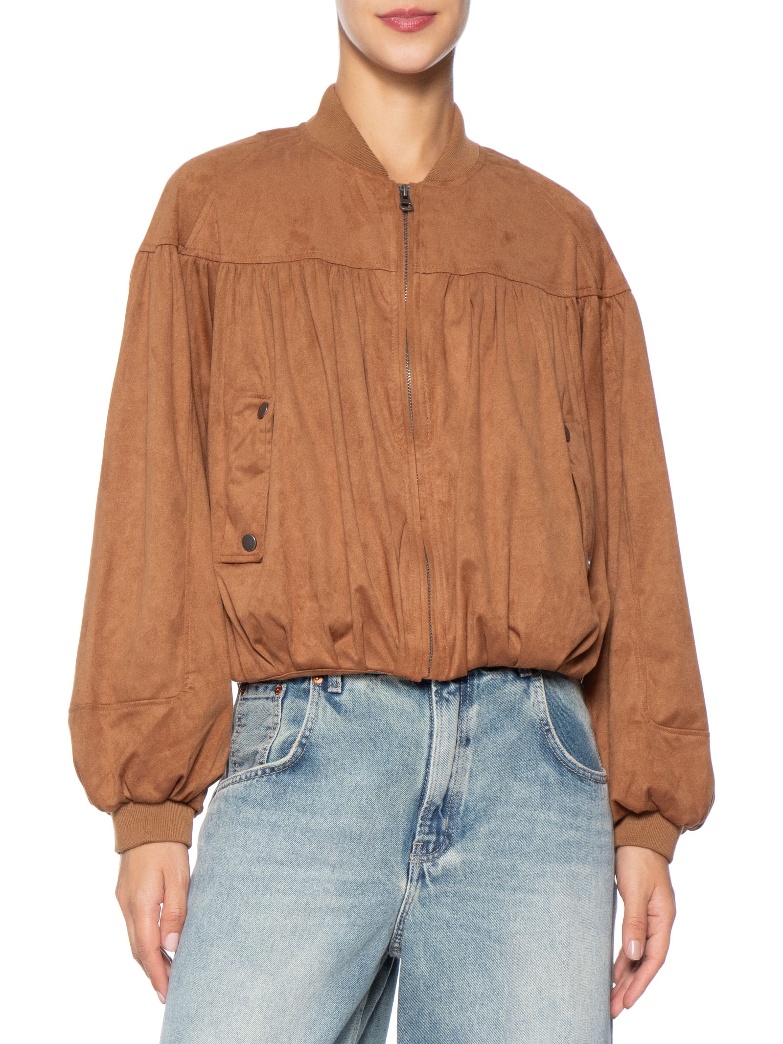 Jaqueta Feminina Bomber Marrom Market 33