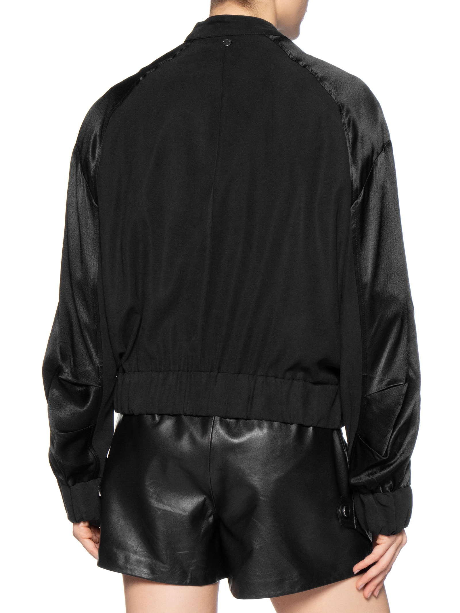 Jaqueta Feminina Bomber Mix Texture Preto Animale Jeans