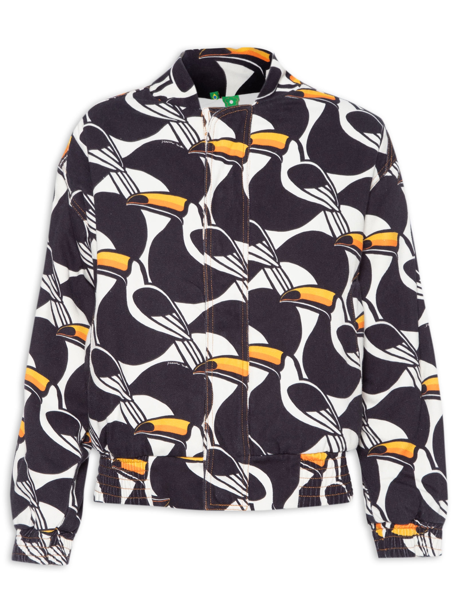 Jaqueta Feminina Bomber Sarja Copatucano Preto Farm