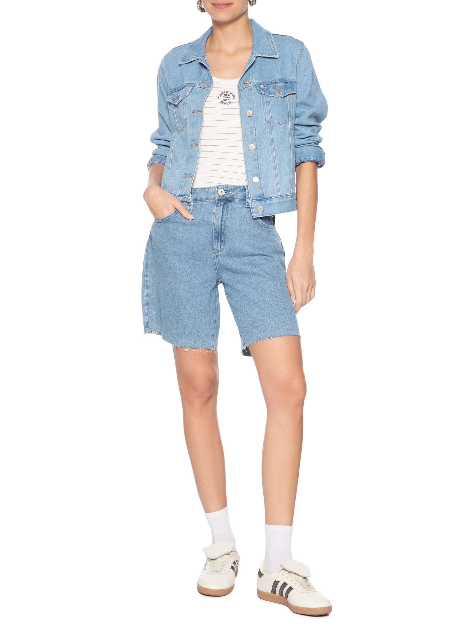 Jaqueta Feminina Classic Trucker Jacket BI8110 Azul Tommy Jeans