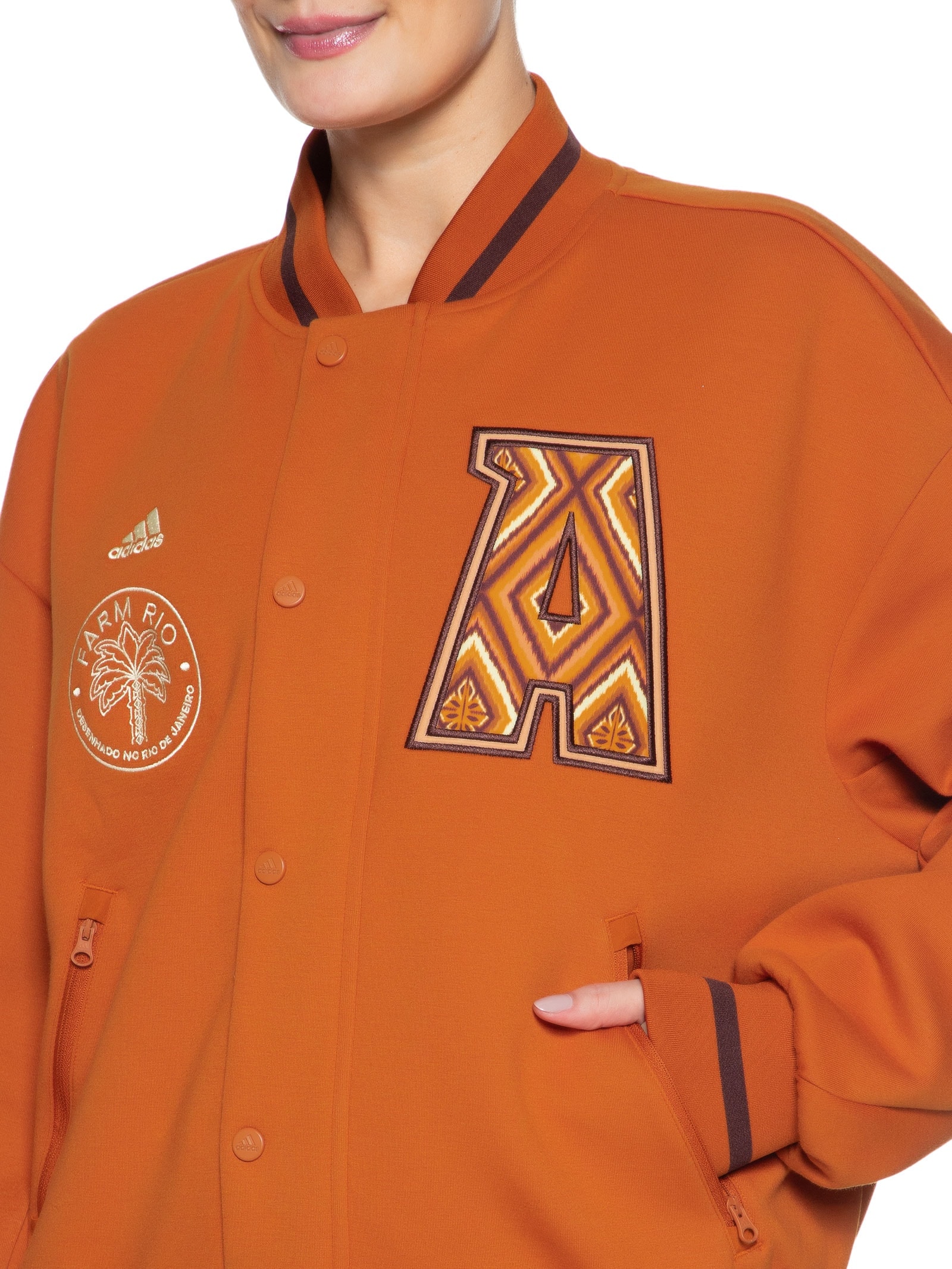Jaqueta Feminina College Adidas Farm Laranja
