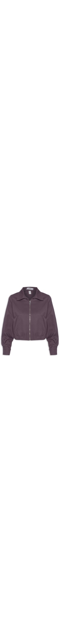 Jaqueta Feminina Com Bolso E Elástico - Roxo