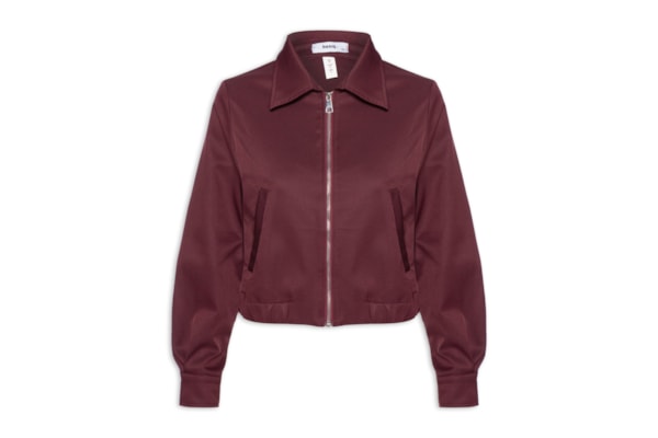 Jaqueta Feminina Com Bolso E Elástico - Vermelho