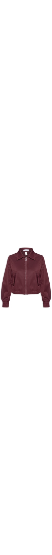 Jaqueta Feminina Com Bolso E Elástico - Vermelho