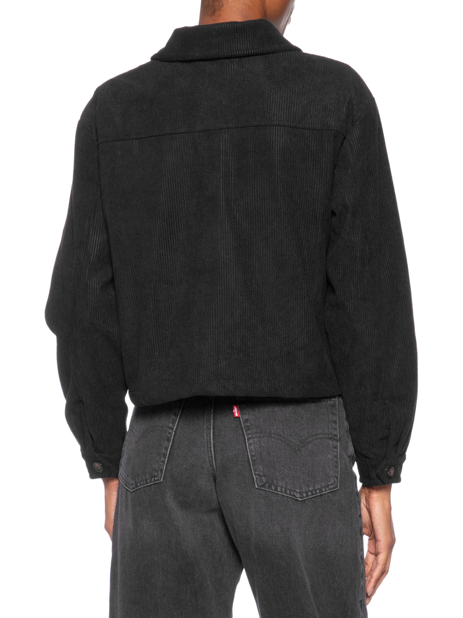 Jaqueta Feminina Com Bolso Preto Basiq