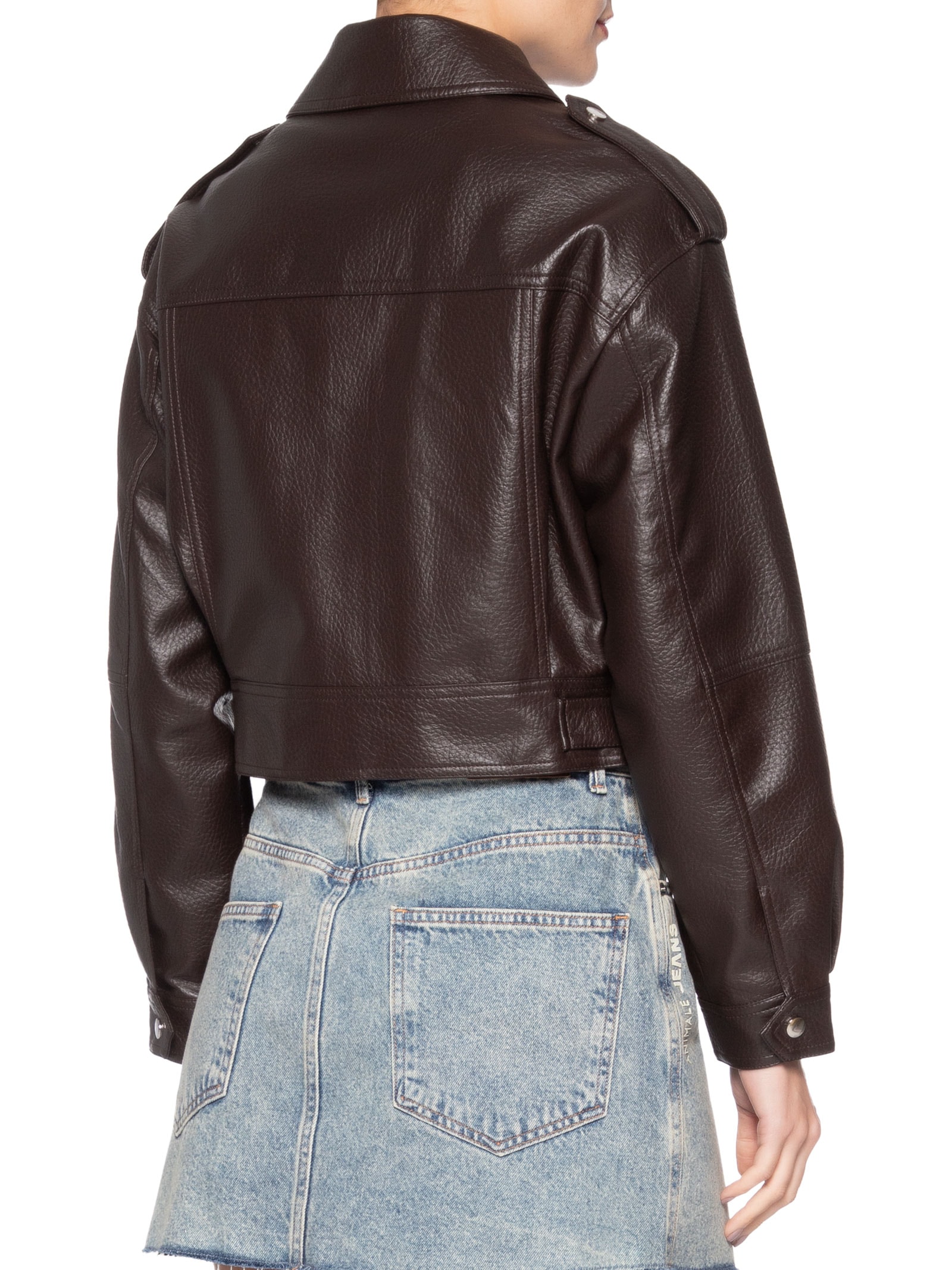 Jaqueta Feminina com Bolsos Frontais Marrom Market 33