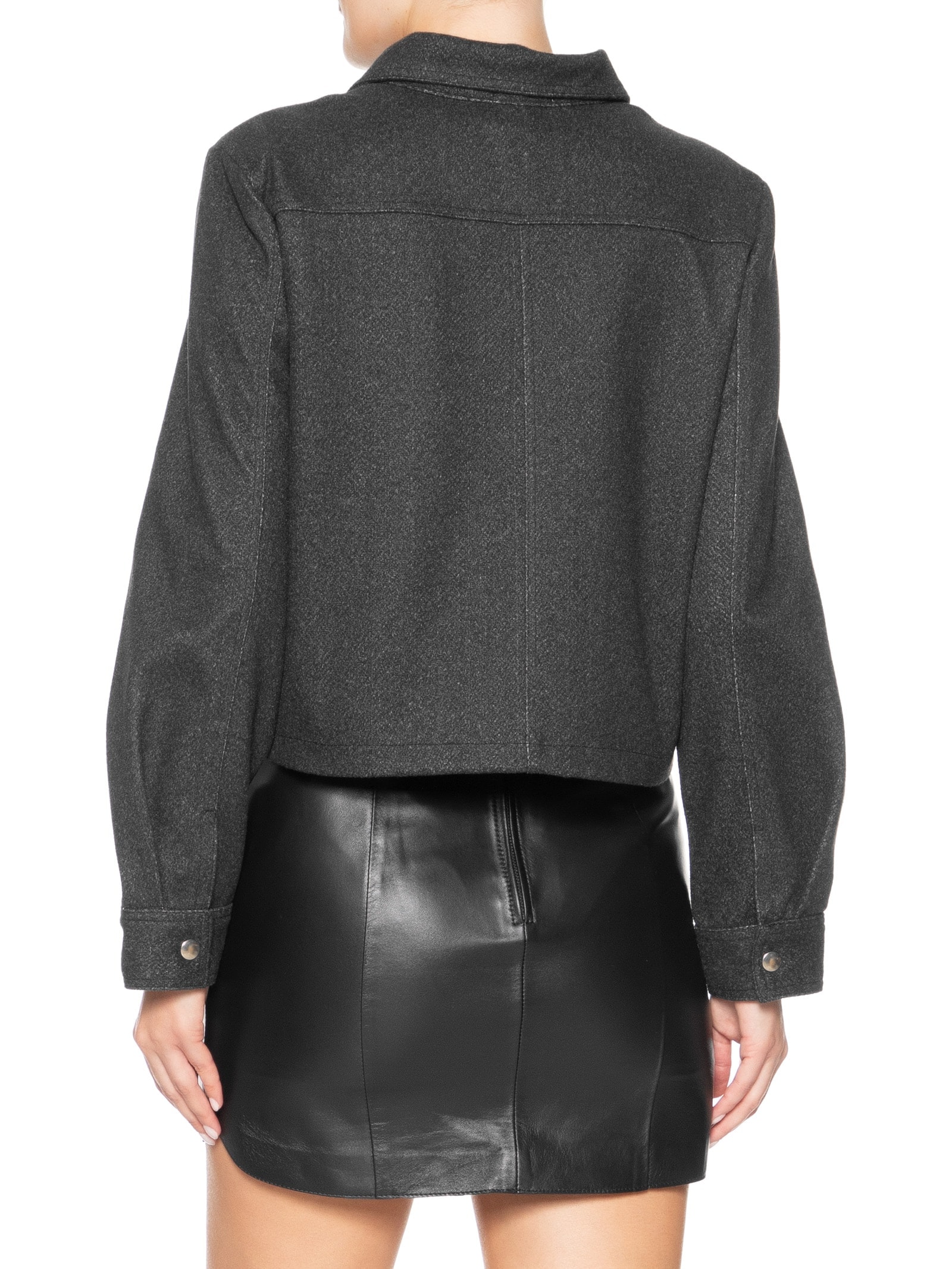 Jaqueta Feminina Com Bolsos Frontais Preto Market 33