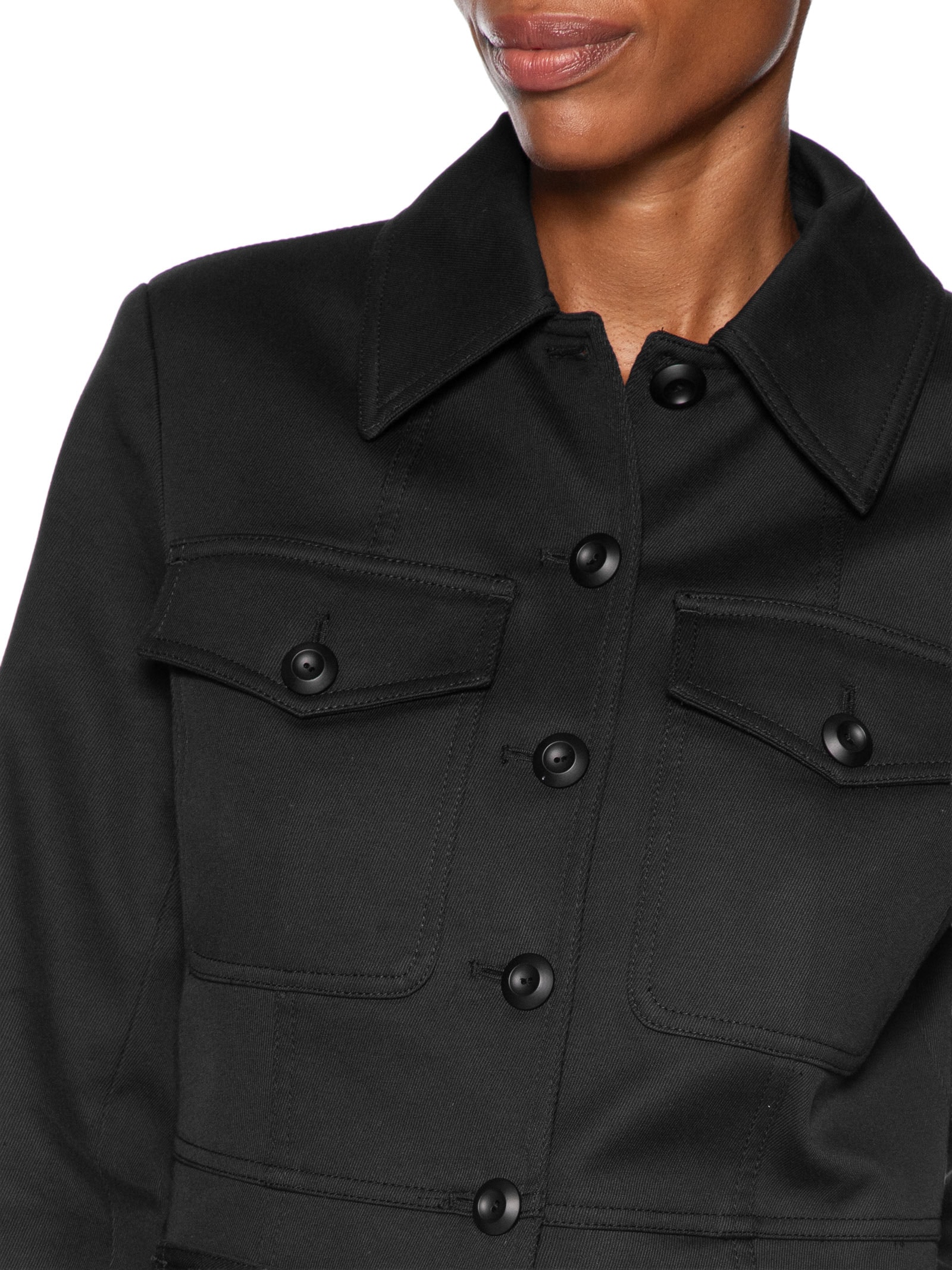 Jaqueta Feminina Com Recortes E Bolso Preto Animale