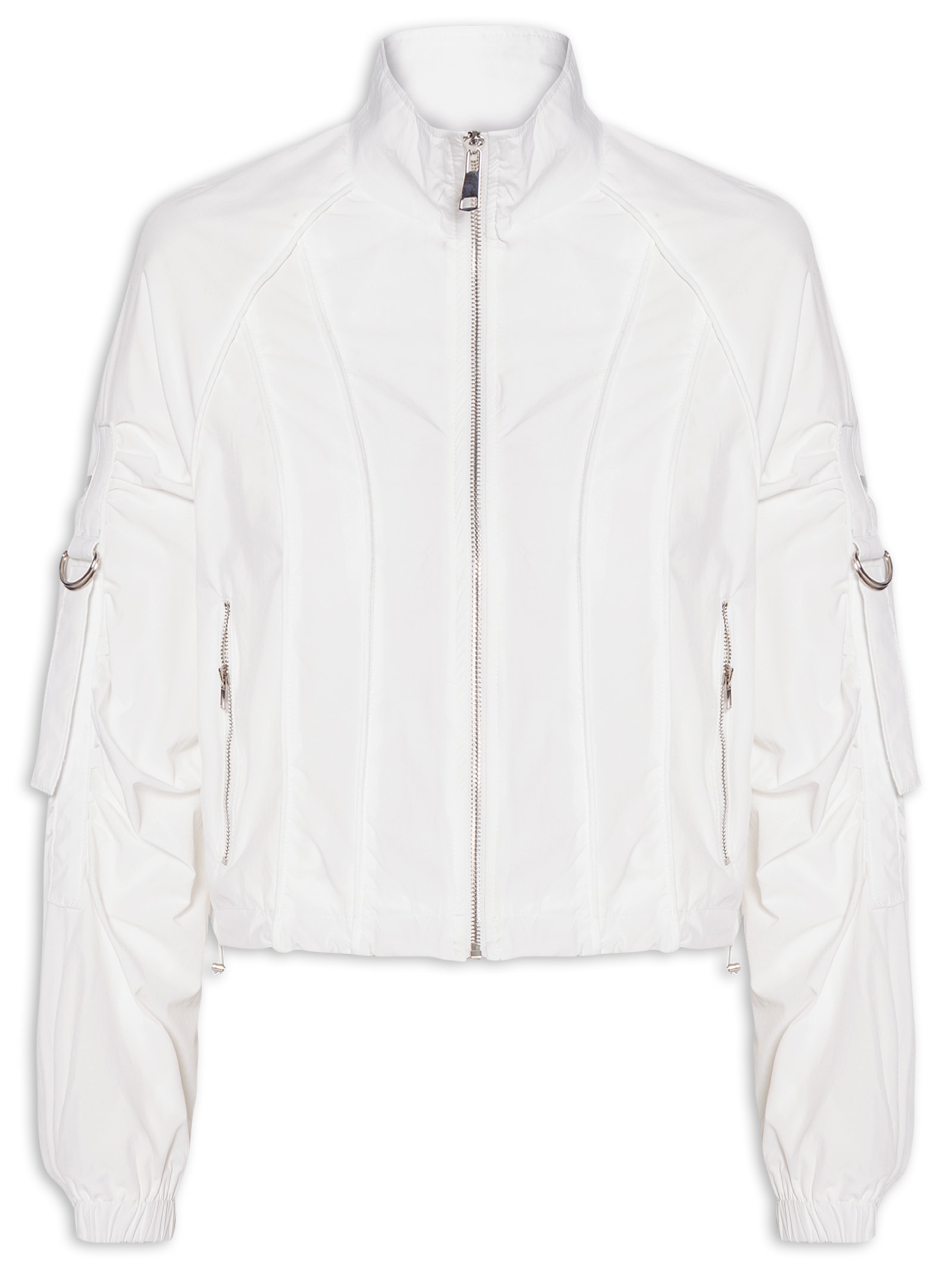 Jaqueta Feminina Corta Vento Branco Basiq