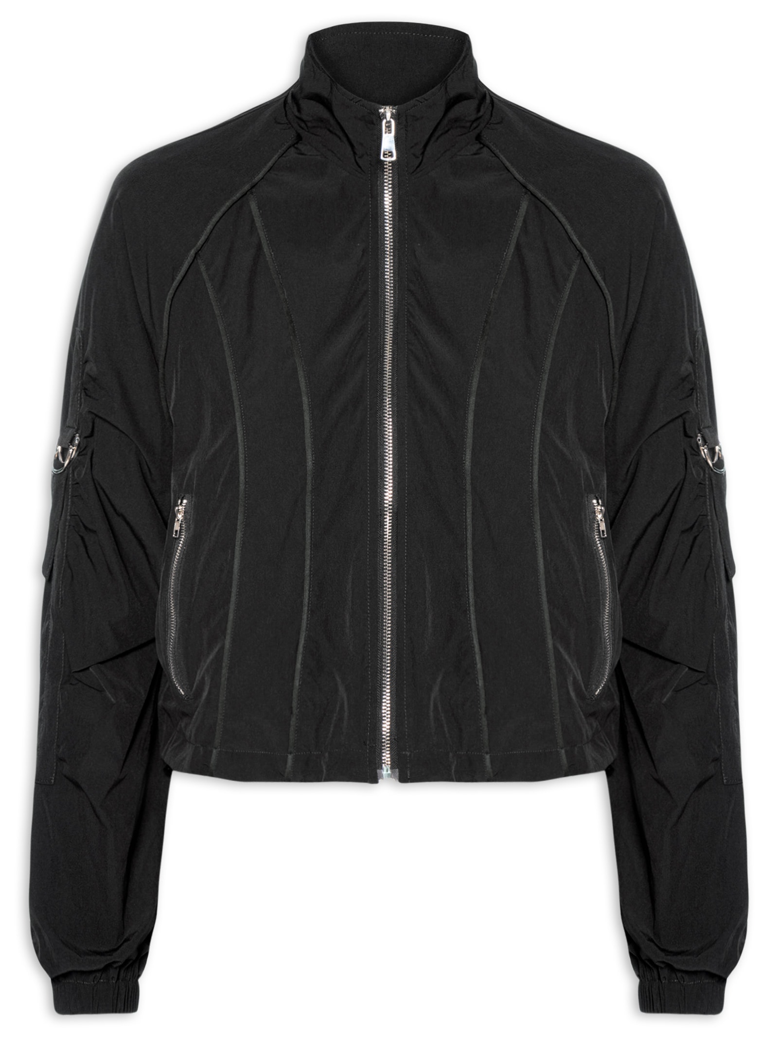 Jaqueta Feminina Corta Vento Preto Basiq