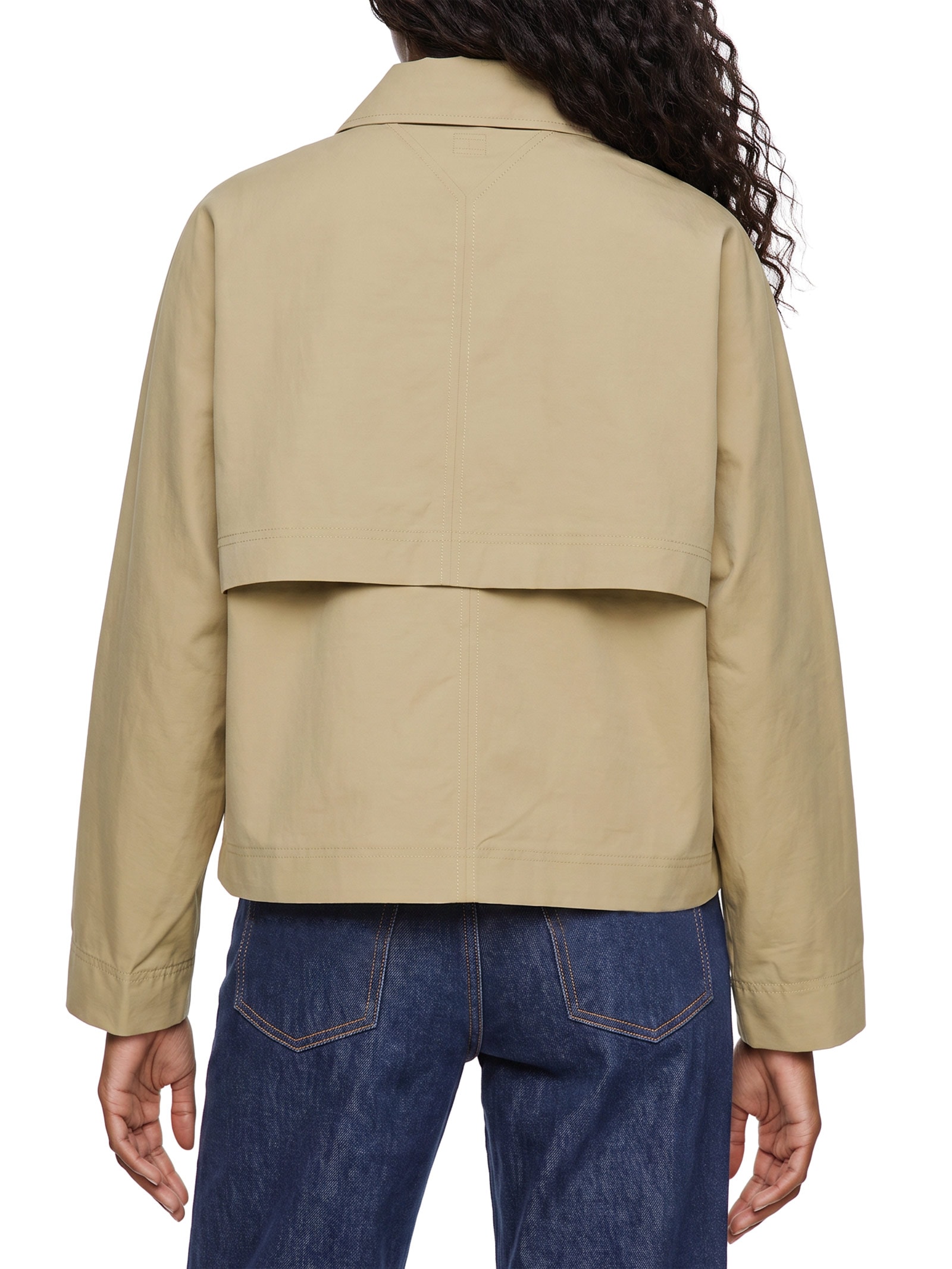 Jaqueta Feminina Cotton Short Bege Tommy Hilfiger