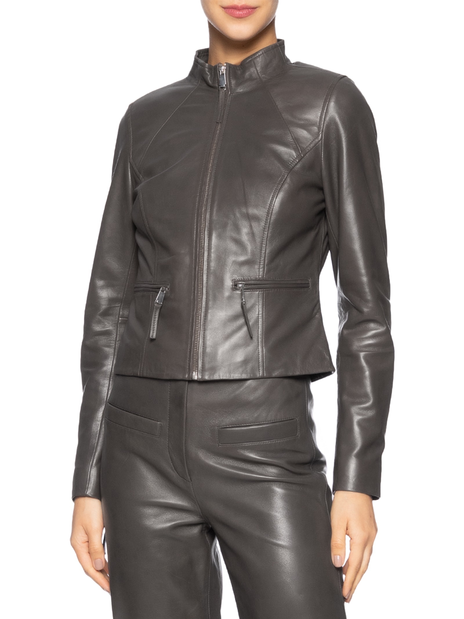 Adidas Originals - Jaqueta Feminina Canelada Zíper Essentials - Cinza