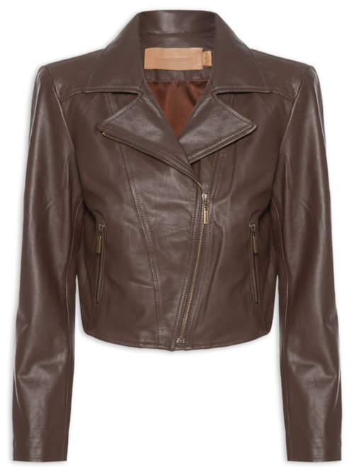 Jaqueta Feminina Couro Perfecto Francis - Marrom