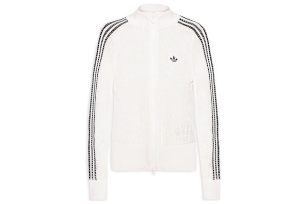 Jaqueta Feminina Crochet Track Top - Branco