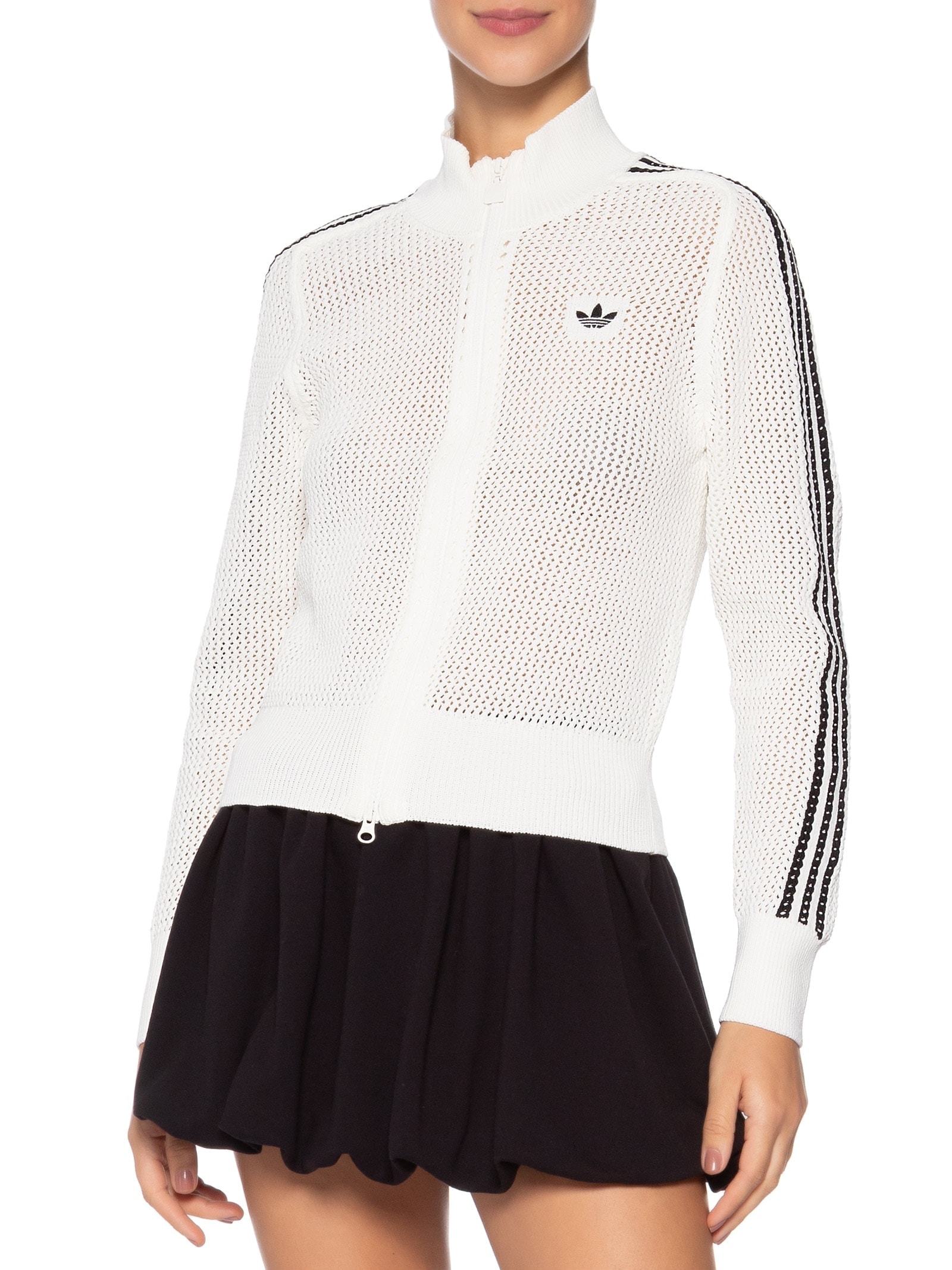 Jaqueta Feminina Crochet Track Top Branco Adidas Originals