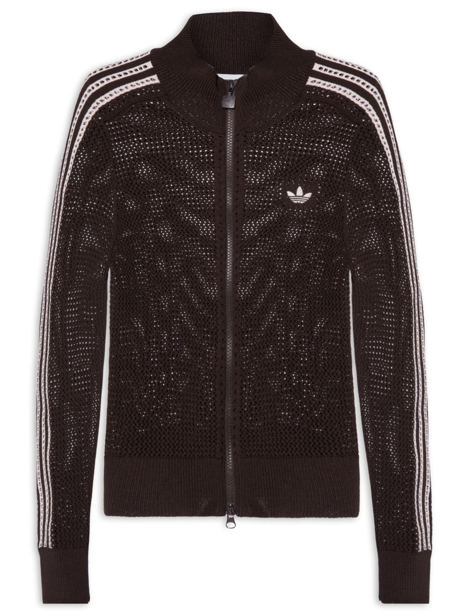 Jaqueta Feminina Crochet Track Top Marrom Adidas Originals