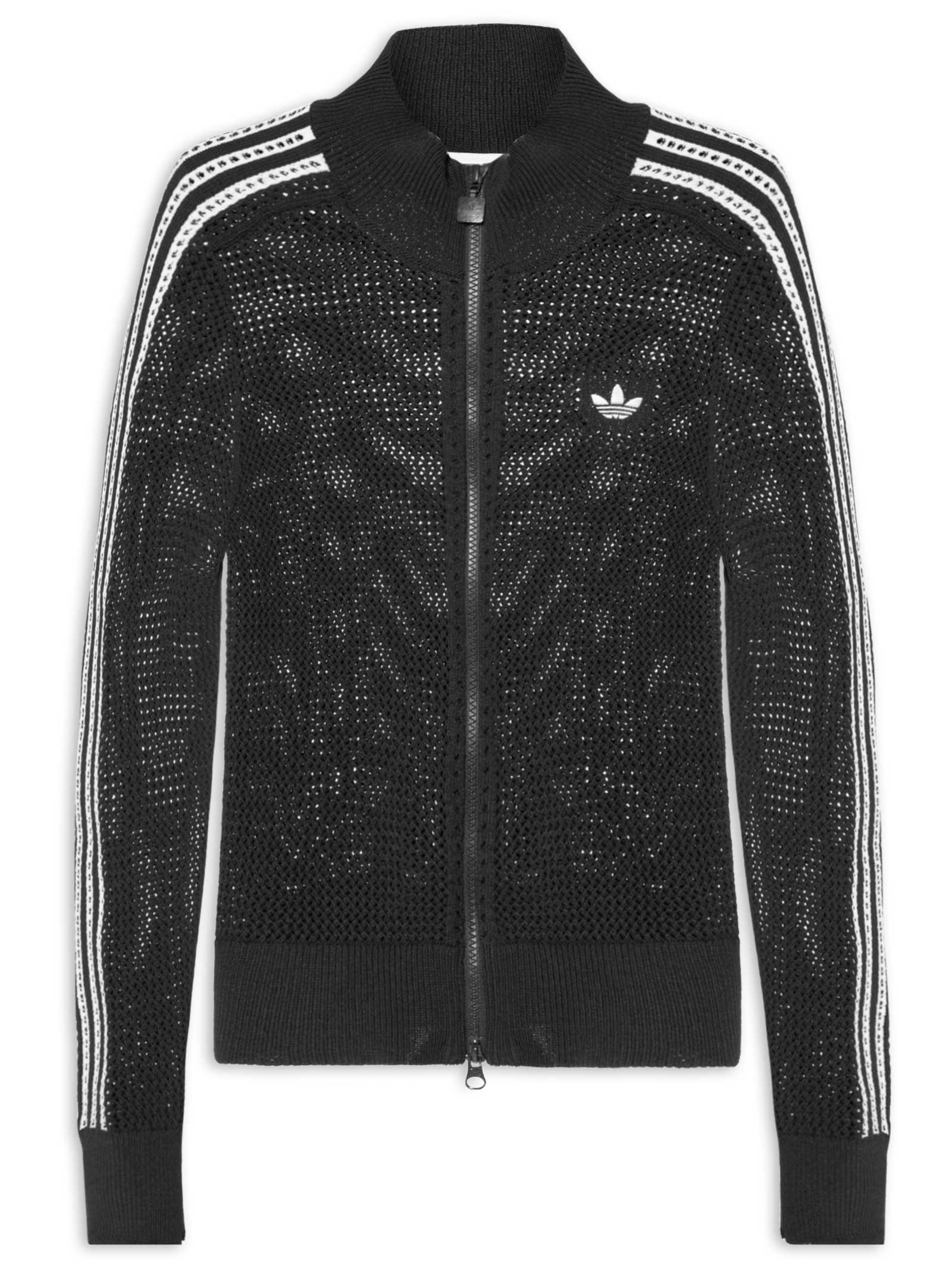 Jaqueta Feminina Crochet Track Top Preto Adidas Originals