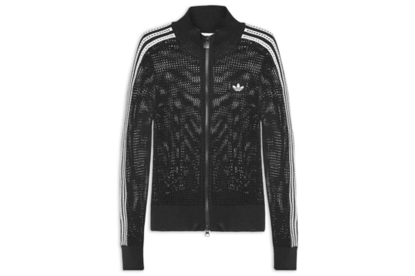 Jaqueta Feminina Crochet Track Top - Preto