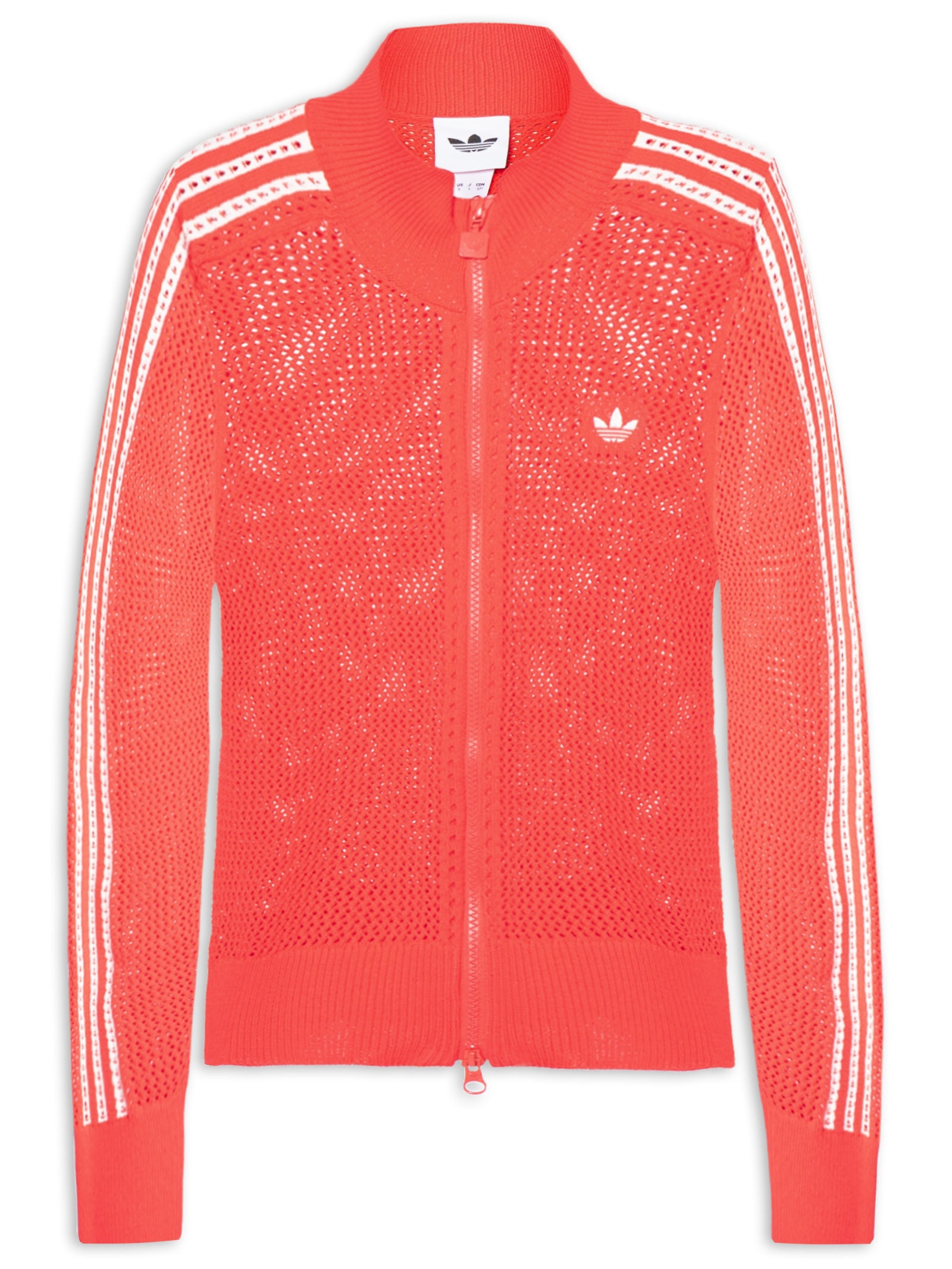 Jaqueta Feminina Crochet Track Top Vermelho Adidas Originals