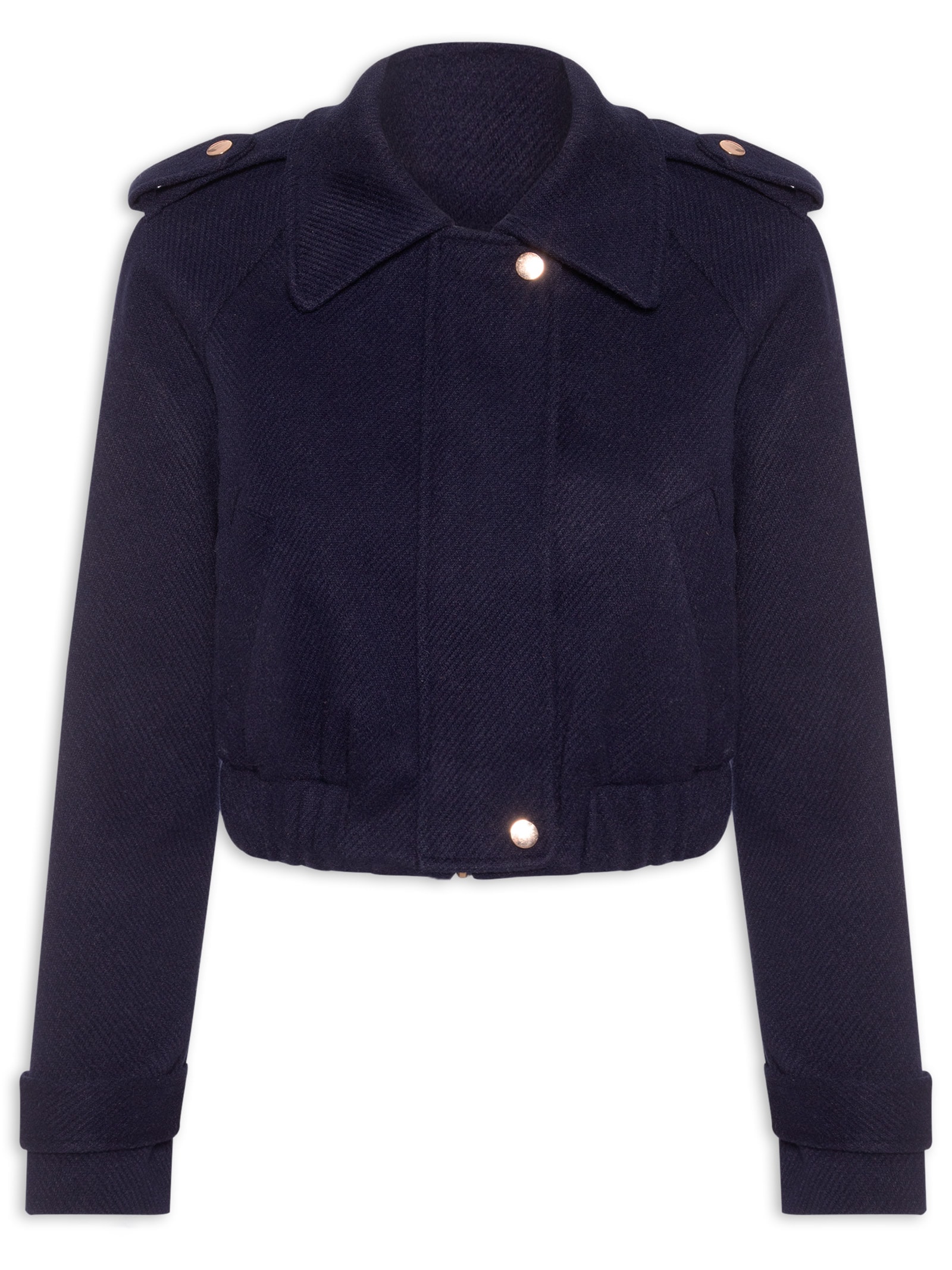 Jaqueta Feminina Cropped Azul Market 33