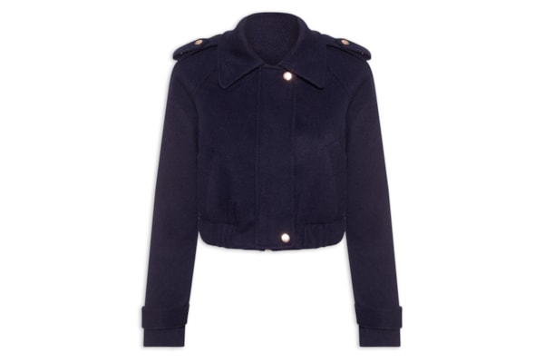 Jaqueta Feminina Cropped - Azul