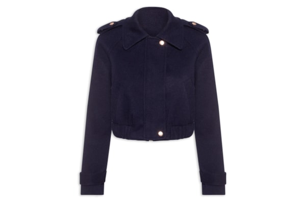 Jaqueta Feminina Cropped - Azul