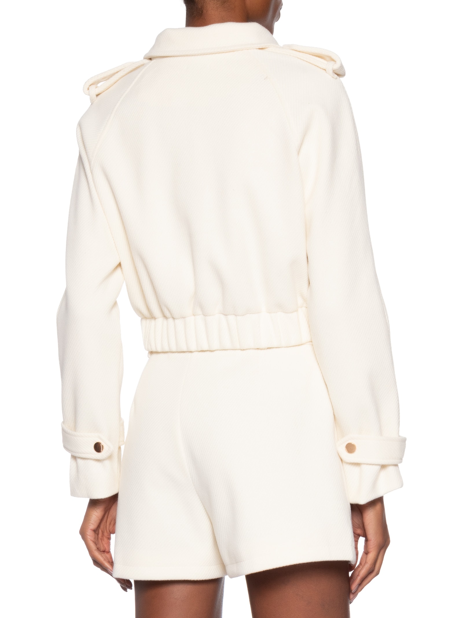 Jaqueta Feminina Cropped Bege Market 33