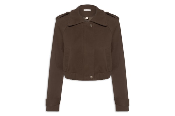Jaqueta Feminina Cropped - Marrom