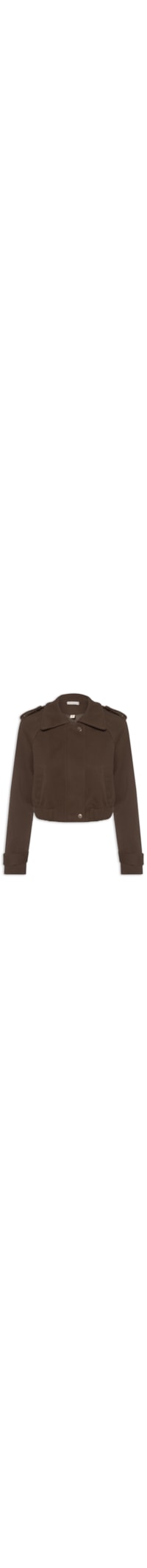 Jaqueta Feminina Cropped - Marrom
