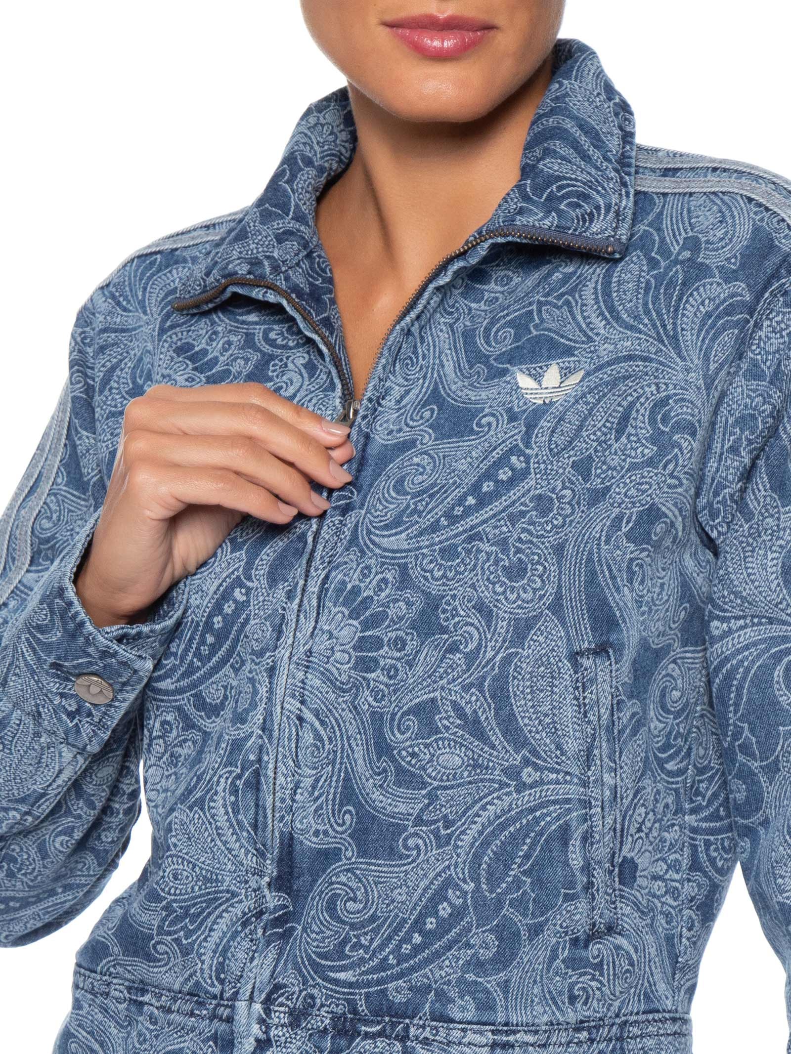 Jaqueta Feminina Curta Jeans Azul Adidas Originals