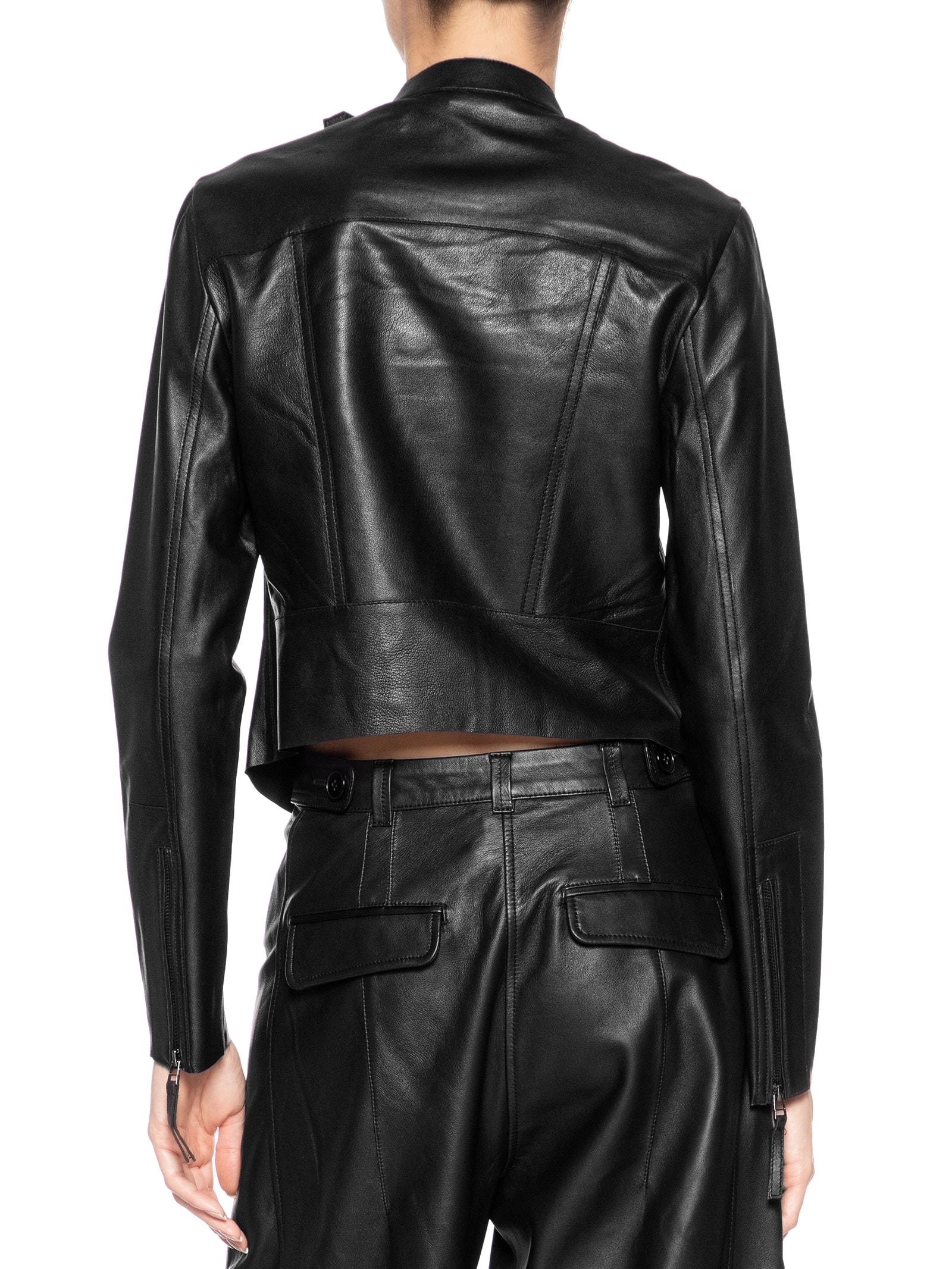 Jaqueta Feminina De Couro Motor Clássica Preto Animale