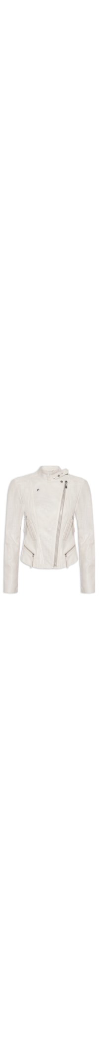 Jaqueta Feminina de Couro Motor Furadinha – Branco