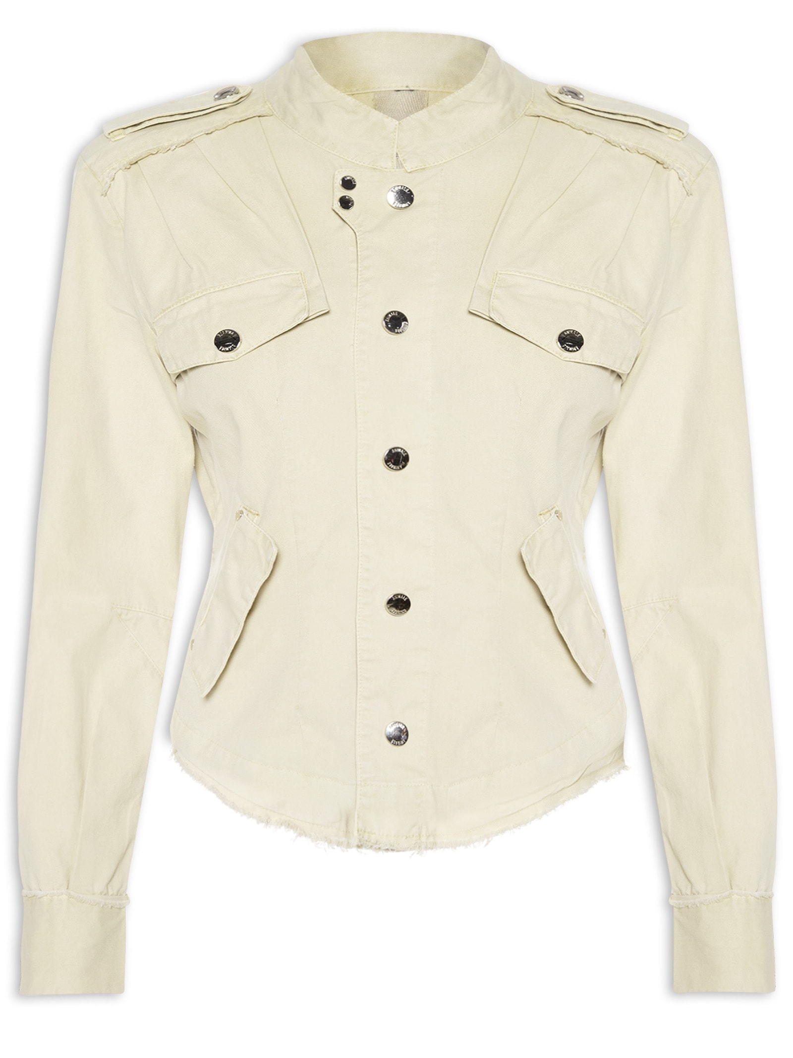 Jaqueta Feminina De Sarja Bege Animale