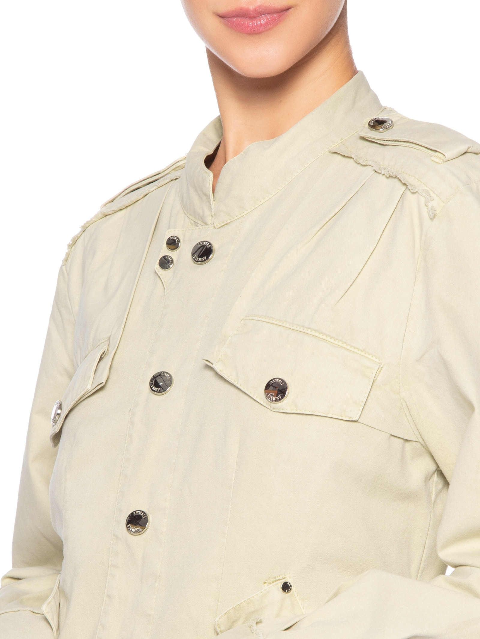 Jaqueta Feminina De Sarja Bege Animale