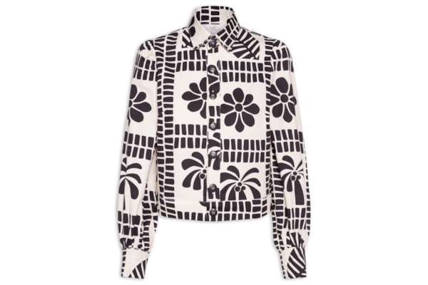 Jaqueta Feminina Detalhe Manga Franzida - Off White