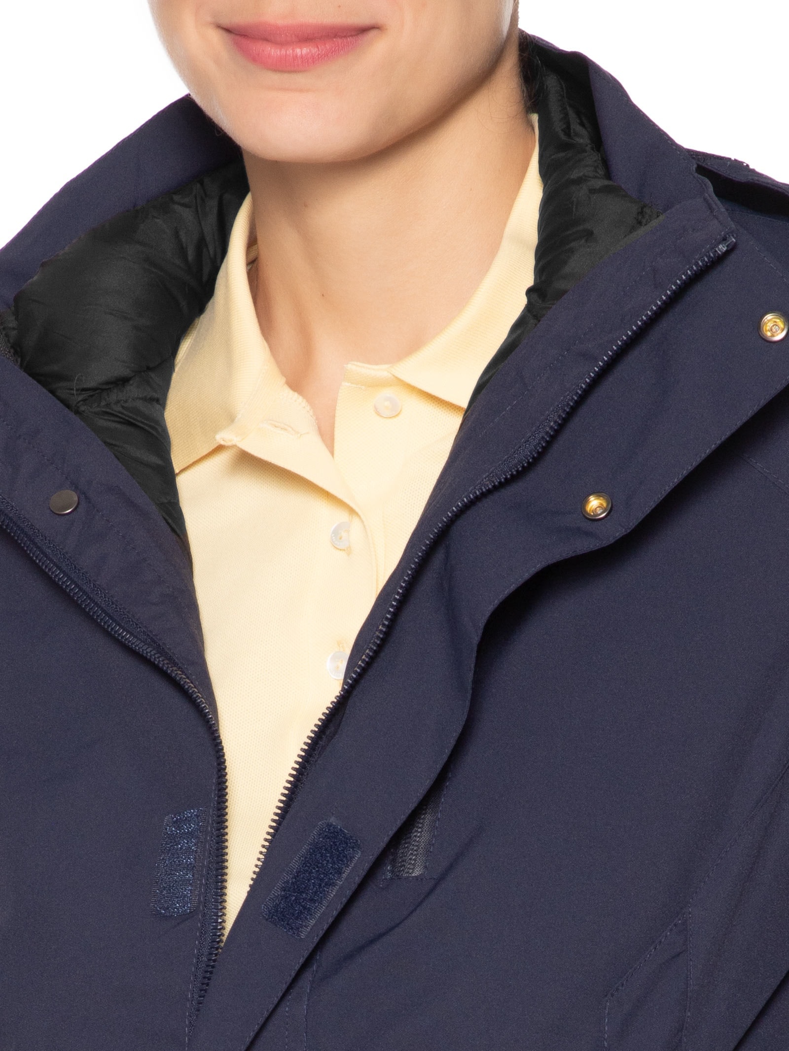 Jaqueta Feminina Dois Em Um Capuz Removível Azul Basiq