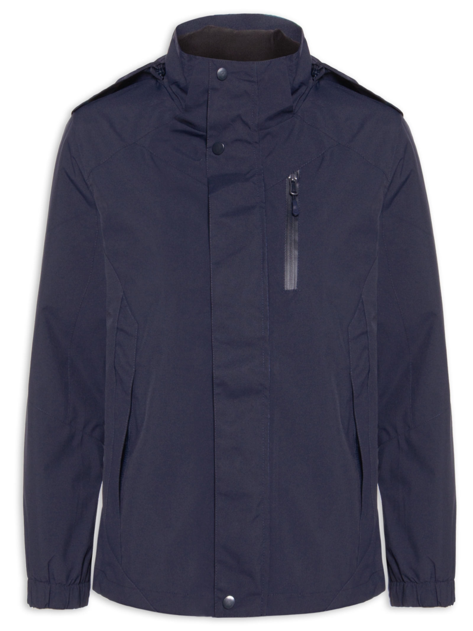 Jaqueta Feminina Dois Em Um Capuz Removível Azul Basiq