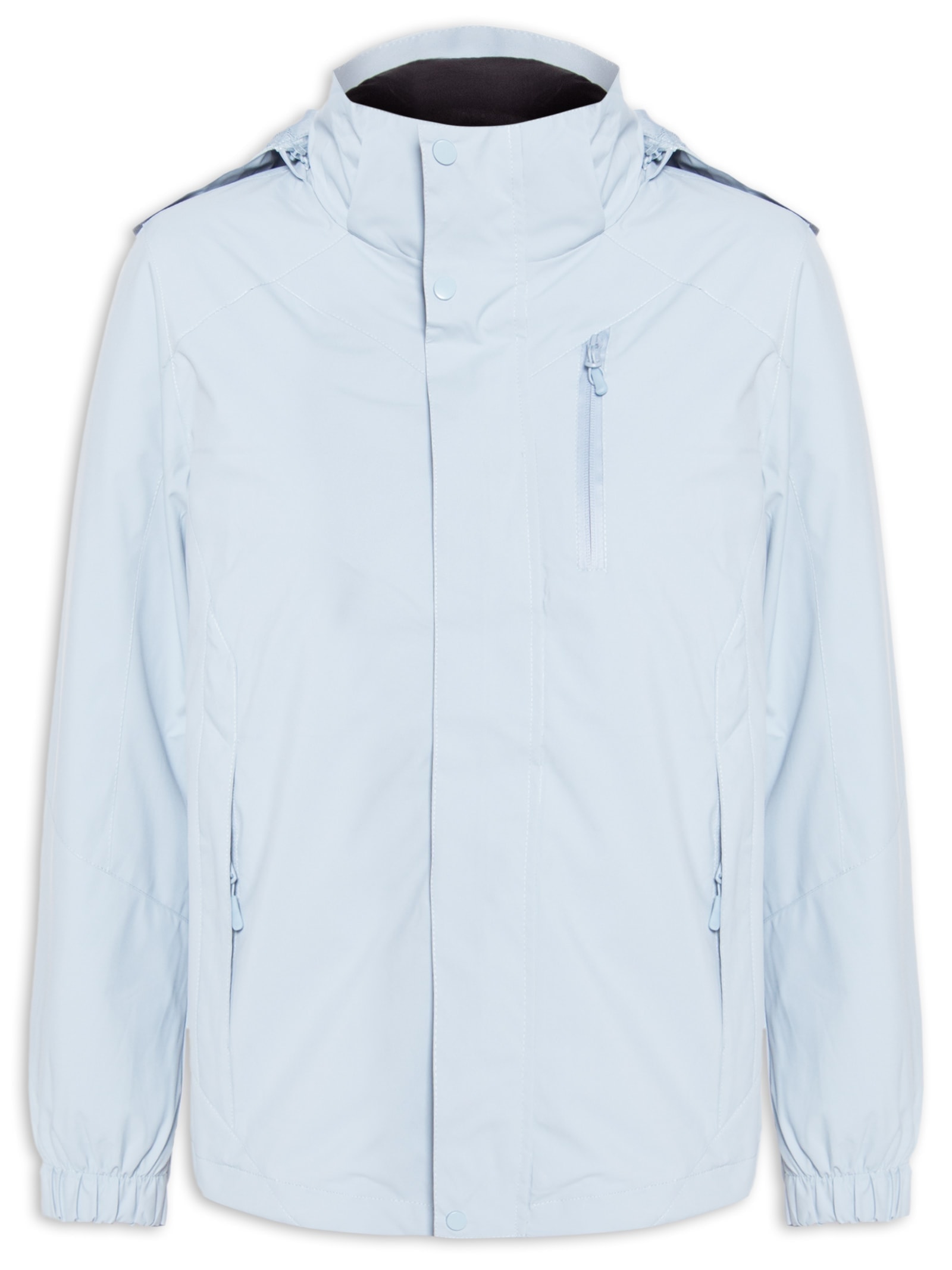 Jaqueta Feminina Dois Em Um Capuz Removível Azul Basiq